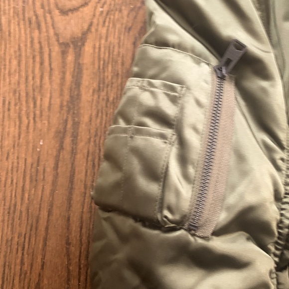 ❤️All Saints Calie Bomber Khaki Green Jacket Size 4 - Picture 8 of 11